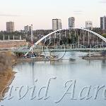 Photo taken on Oct. 22 2017 at 6:23 pm depicting the two Walterdale bridges standing together for a brief moment in time