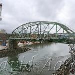 Part of a set of images documenting the demolition of  the old bridge