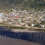 Very High quality image aerial view of Dawson City 1974.  Part 1 of 3